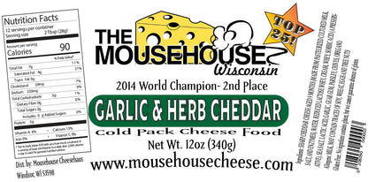 Mousehouse Cheesehaus Garlic & Herb Cheddar Spread, 12 oz - Angler's Pro Tackle & Outdoors