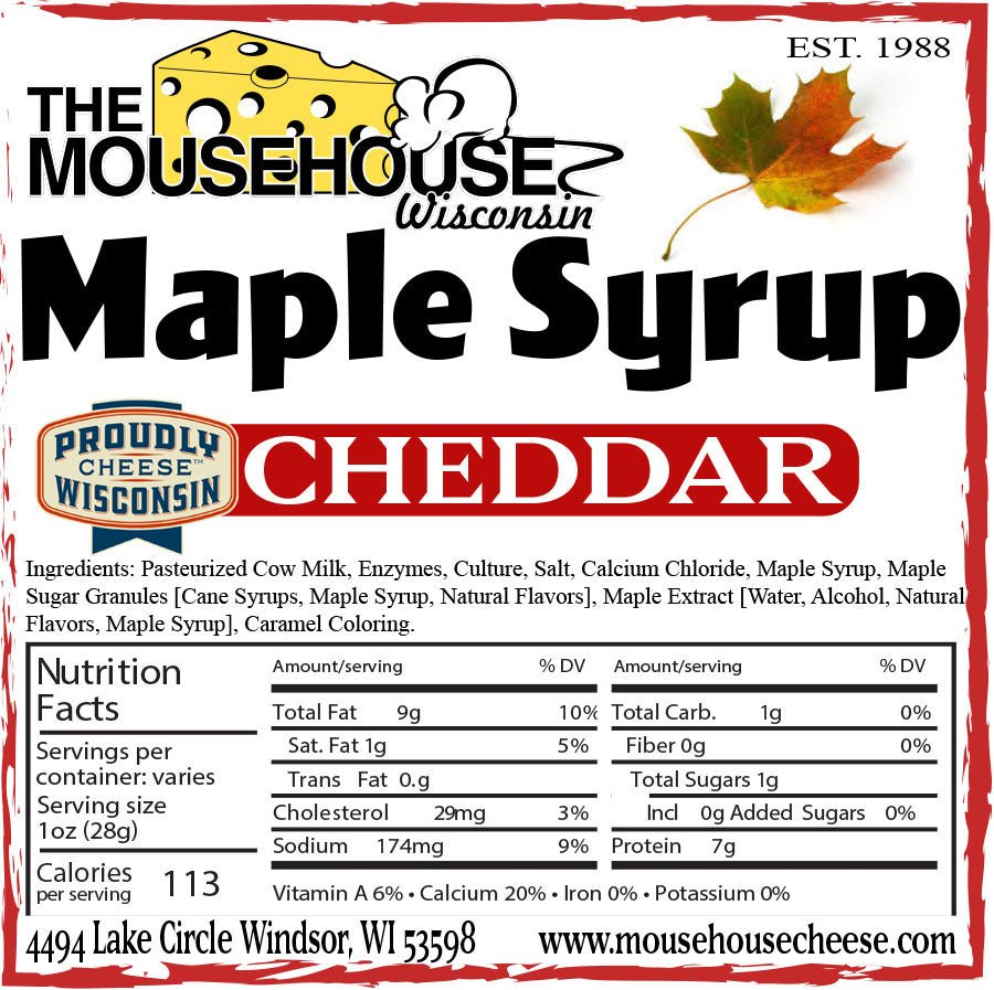 Mousehouse Cheesehaus Maple Syrup Cheddar - Angler's Pro Tackle & Outdoors