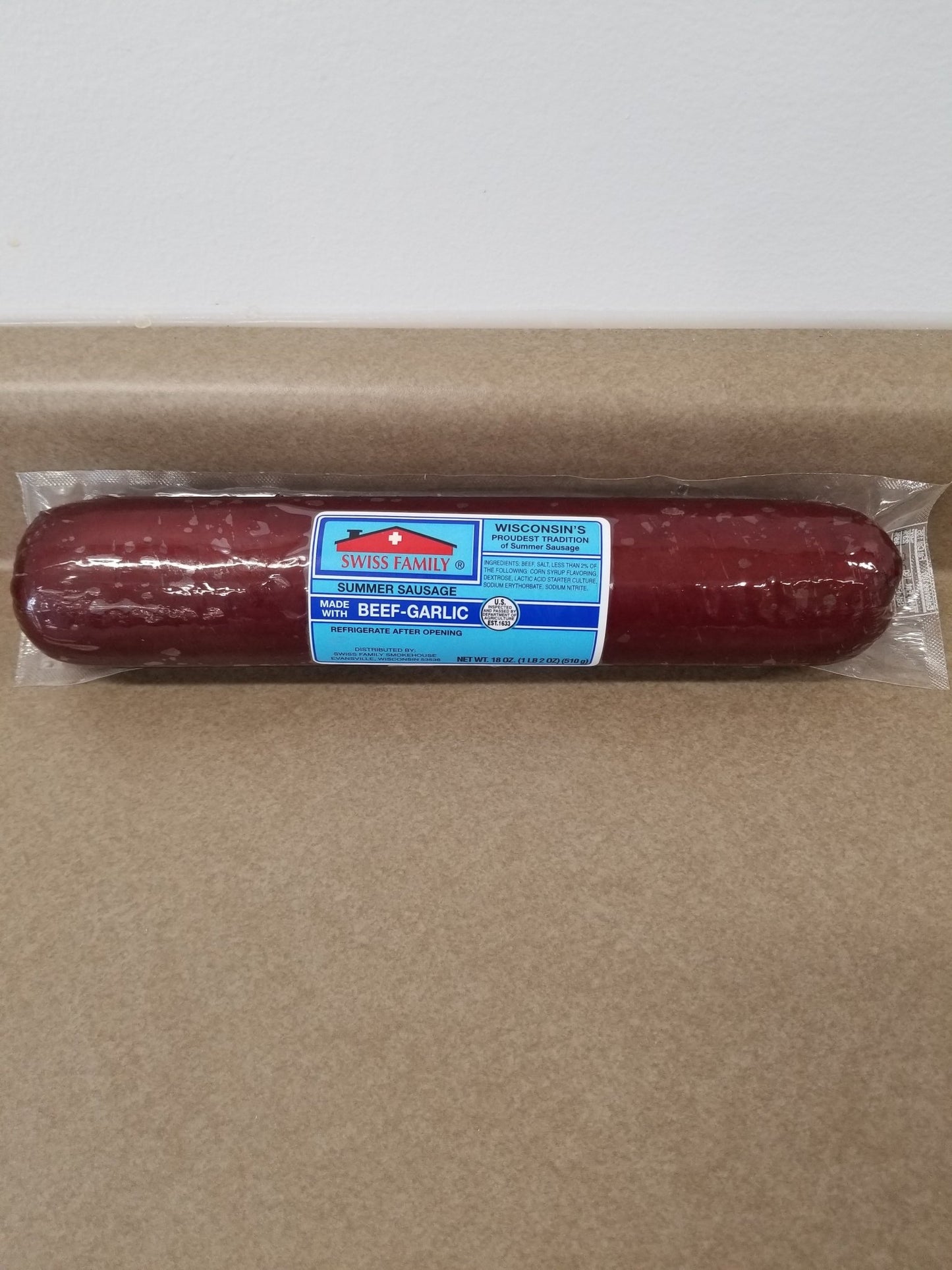 Mousehouse Cheesehaus Swiss Family Beef Garlic Summer Sausage, 18oz - Angler's Pro Tackle & Outdoors