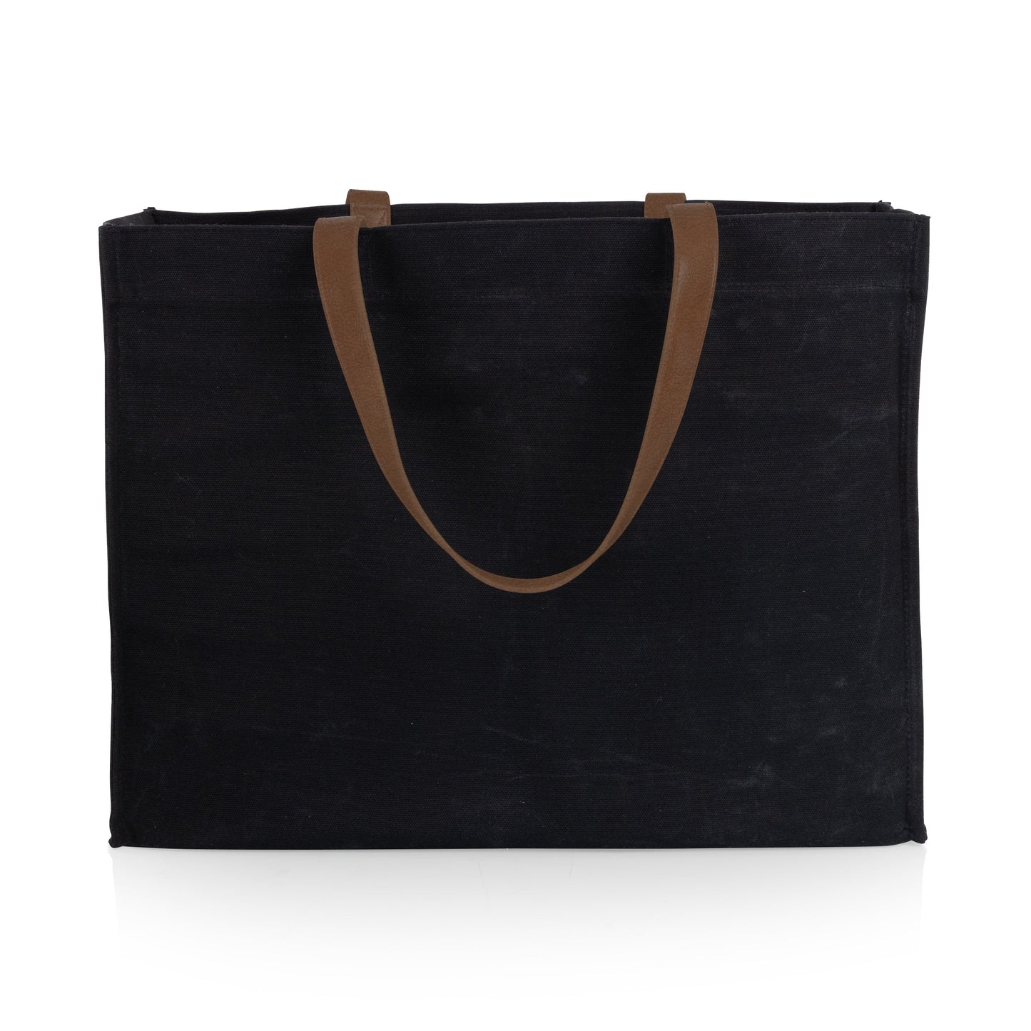 Picnic Time Market Waxed Canvas Tote with Leatherette Handles