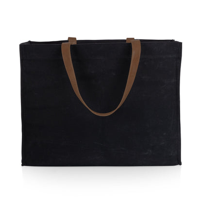 Picnic Time Market Waxed Canvas Tote with Leatherette Handles