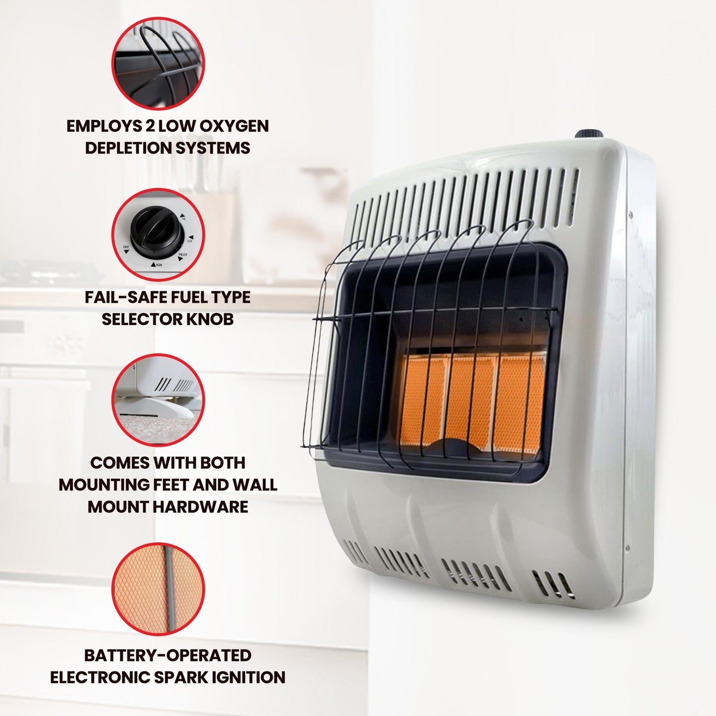 Mr. Heater 20000 BTU Vent Free Radiant Dual Fuel Wall Heater w/Mounting Hardware - Angler's Pro Tackle & Outdoors