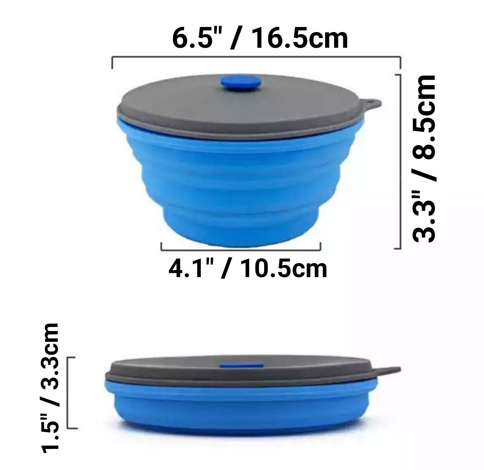 Mr. Peanut's 30oz Collapsible Silicone Camping Bowl with Lid & Foldable Fork - Angler's Pro Tackle & Outdoors