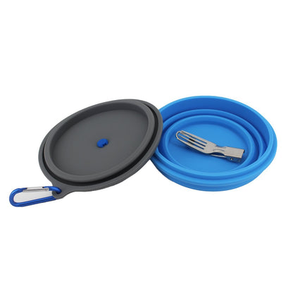 Mr. Peanut's 30oz Collapsible Silicone Camping Bowl with Lid & Foldable Fork - Angler's Pro Tackle & Outdoors