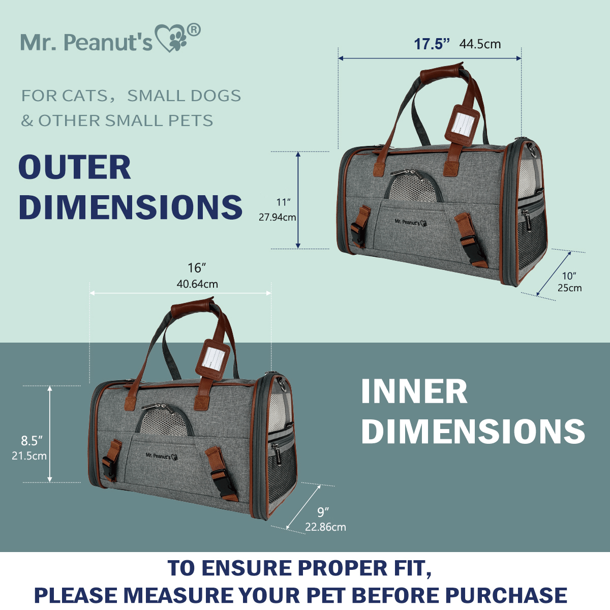 Mr. Peanut's Gold Series Standard Size Airline Compliant Pet Carrier - Angler's Pro Tackle & Outdoors