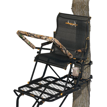 Muddy Boss Hawg 1.5 Deer Hunting 17 Foot Ladderstand Tree Stand w/Lumbar Seat - Angler's Pro Tackle & Outdoors