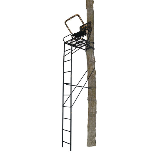 Muddy Boss Hawg 1.5 Deer Hunting 17 Foot Ladderstand Tree Stand w/Lumbar Seat - Angler's Pro Tackle & Outdoors