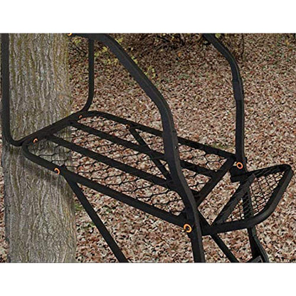 Muddy Huntsman Deluxe 17 - Foot 1 Person Hunting Deer Ladder Tree Stand, Black - Angler's Pro Tackle & Outdoors