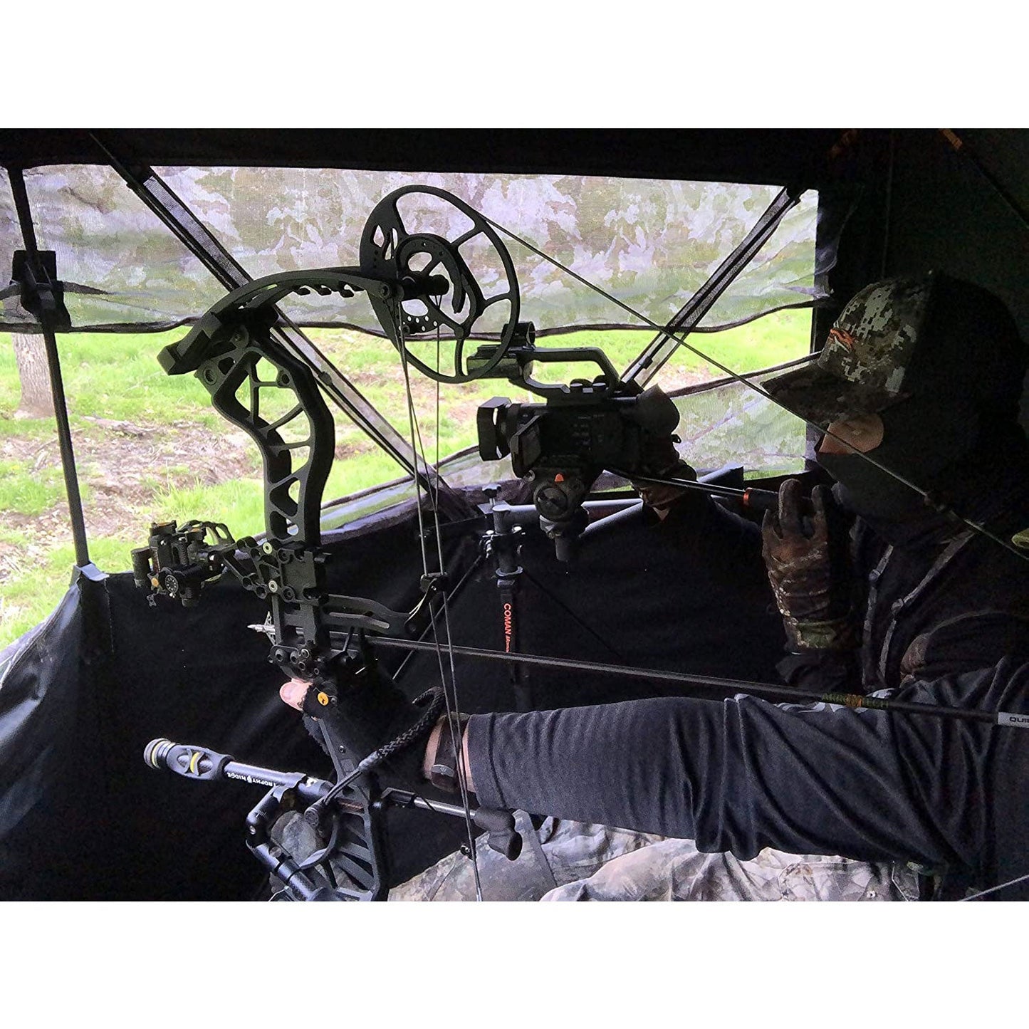 Muddy Infinity 3 Man Ground Blind with Shadow Mesh and 360 Degree View, Camo - Angler's Pro Tackle & Outdoors