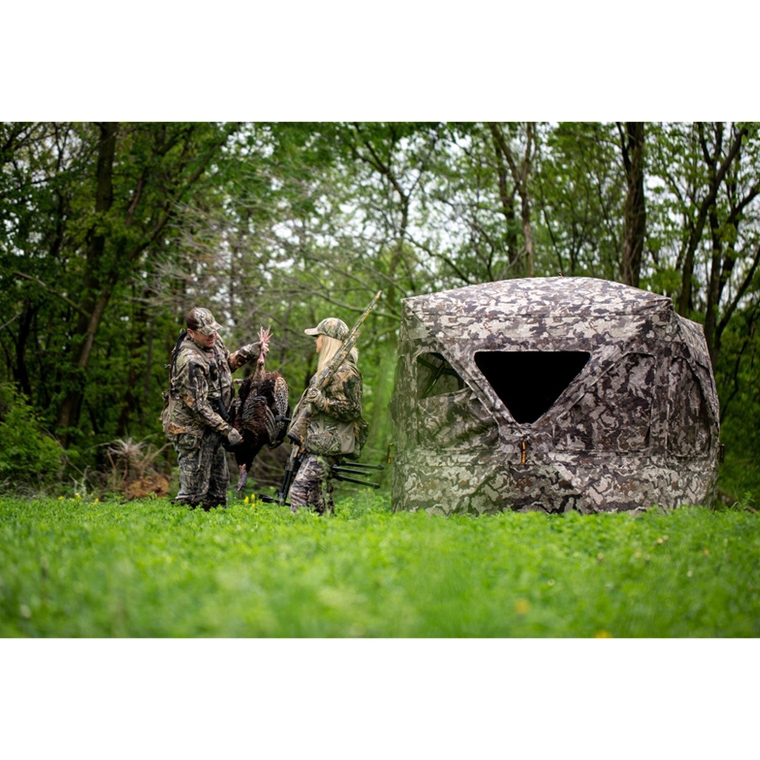 Muddy Infinity 3 Man Ground Blind with Shadow Mesh and 360 Degree View, Camo - Angler's Pro Tackle & Outdoors