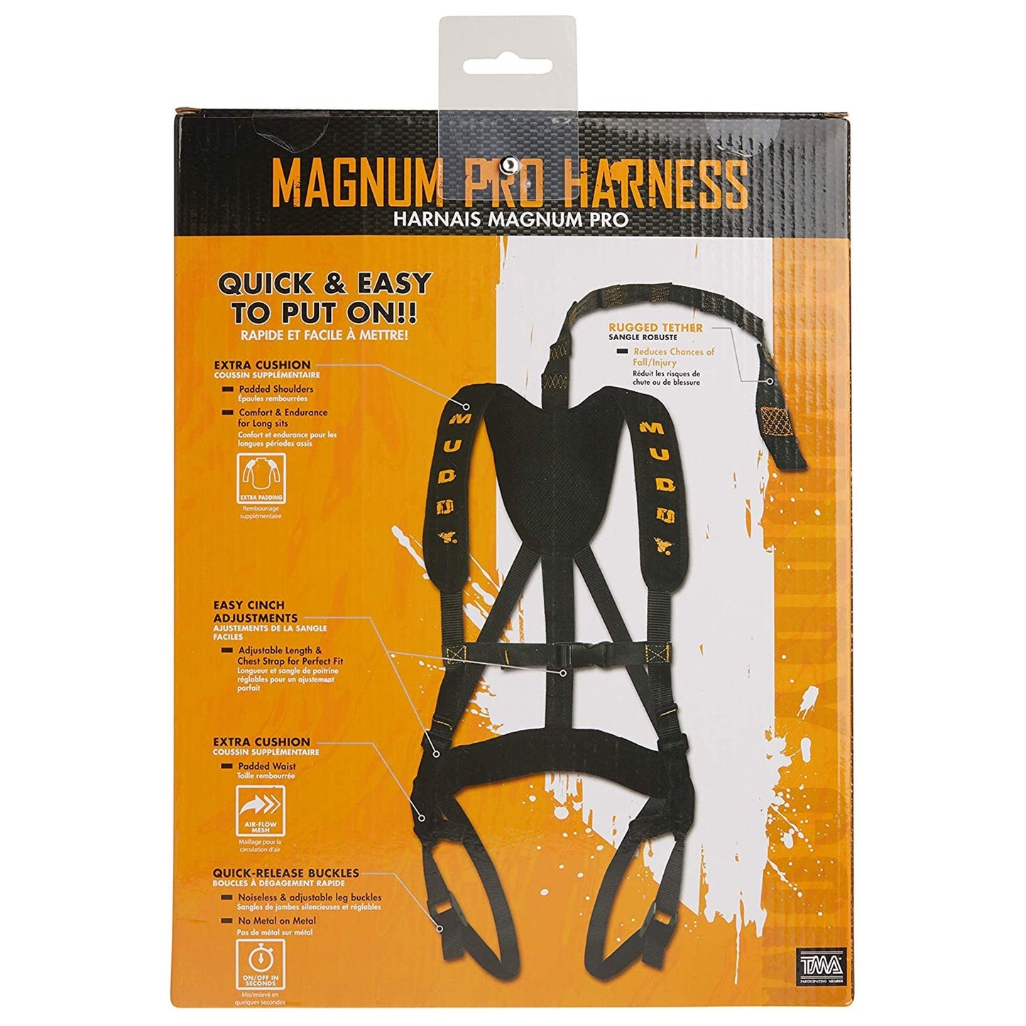 Muddy Outdoors Magnum Pro Padded Adjustable Treestand Harness System, Black - Angler's Pro Tackle & Outdoors