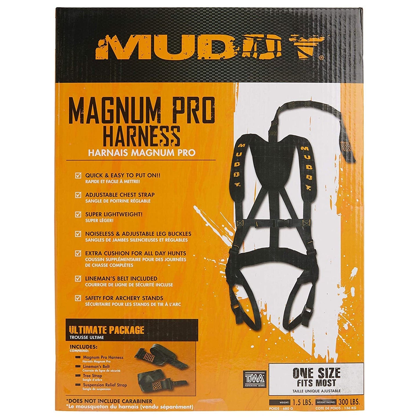 Muddy Outdoors Magnum Pro Padded Adjustable Treestand Harness System, Black - Angler's Pro Tackle & Outdoors