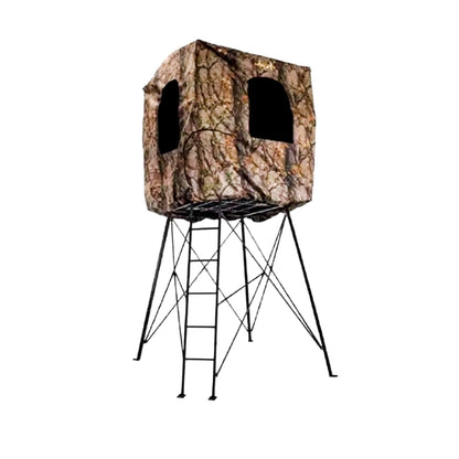 Muddy Quad Pod Hunting Stand 12 Foot Elevated Deer Blind with Camouflage Cover - Angler's Pro Tackle & Outdoors