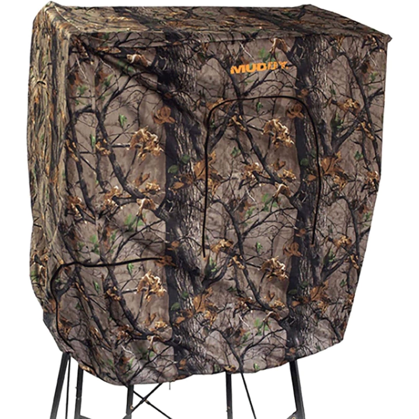 Muddy Steel 7 Foot Tall Quad Pod Hunting Blind w/ 4 Zippered Windows, Camouflage - Angler's Pro Tackle & Outdoors