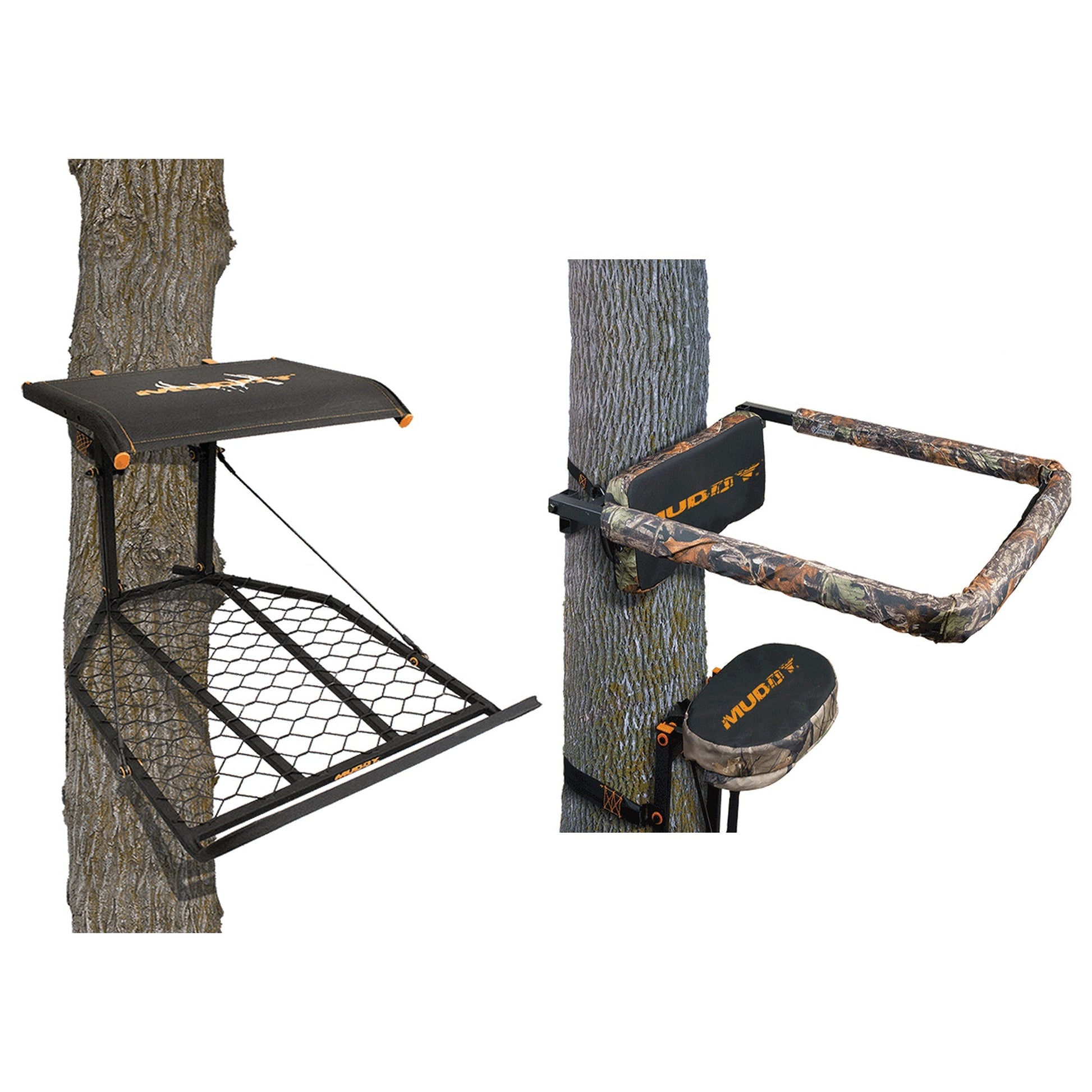 Muddy The Boss XL Hang On Hunting Tree Stand and Flip Up Shooting Rail Rest - Angler's Pro Tackle & Outdoors