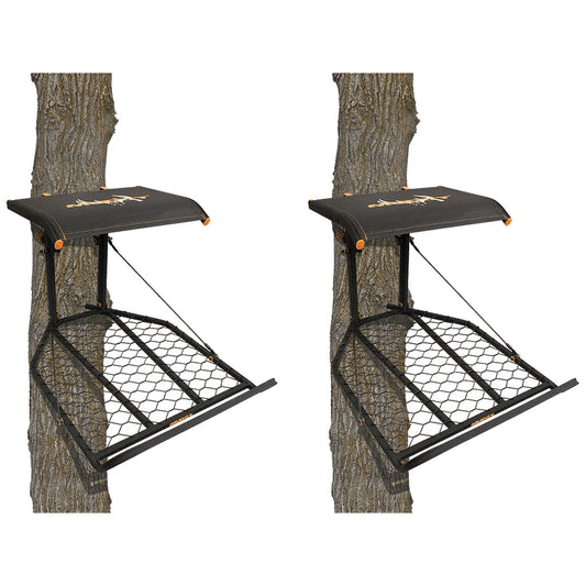 Muddy The Boss XL Wide Stance Hang On 1 Person Deer Hunting Tree Stand (2 Pack) - Angler's Pro Tackle & Outdoors