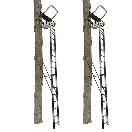 Muddy The Skybox 20 Foot 1 Person Hunting Deer Ladder Tree Stand, Black (2 Pack) - Angler's Pro Tackle & Outdoors