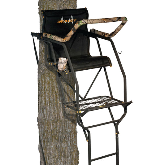 Muddy The Stronghold 1.5 Deer Hunting 21 Ft Ladderstand Tree Stand w/Lumbar Seat - Angler's Pro Tackle & Outdoors