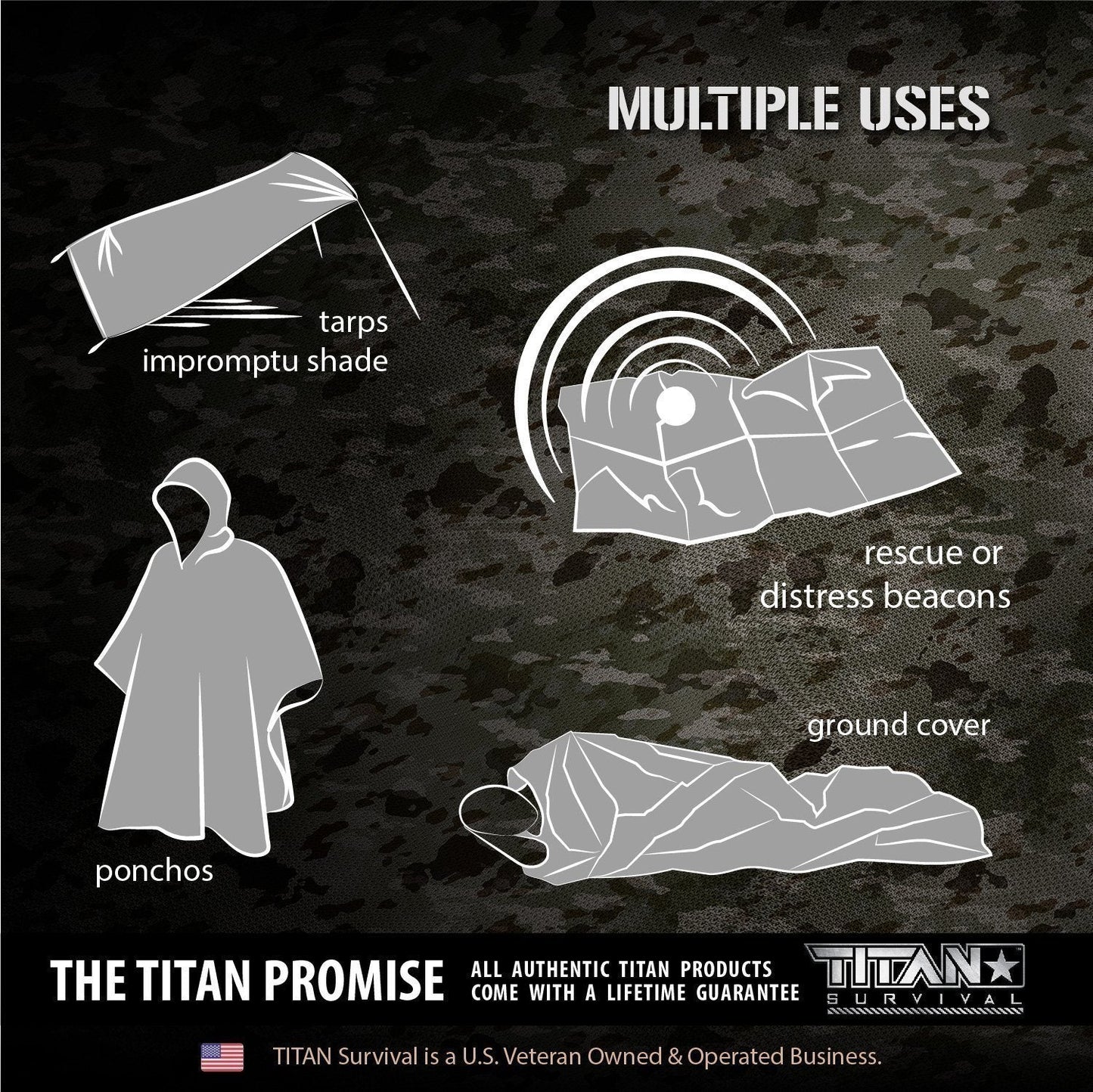 TITAN Survival XL Emergency Survival Blankets, 5-Pack
