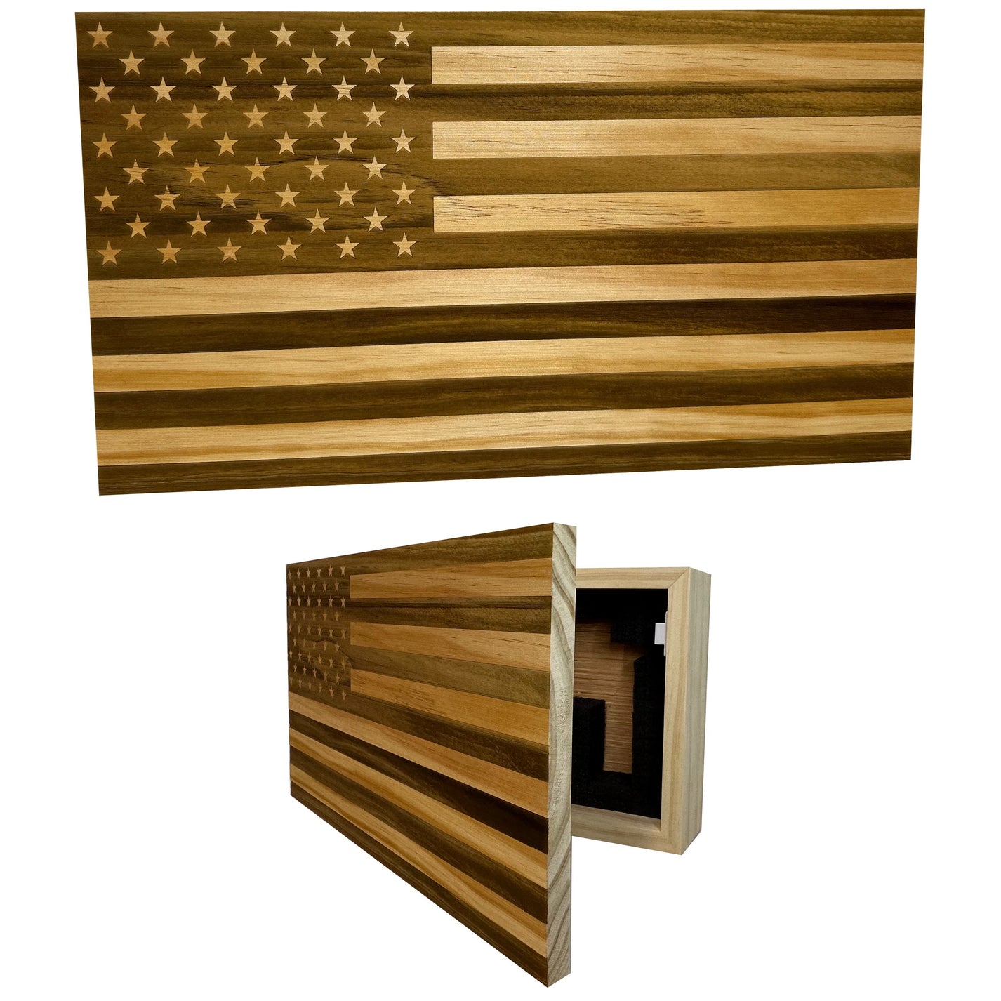 American Flag Hidden Gun Storage Decorative & Secure WallMounted