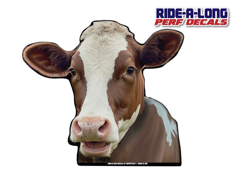 *NEW* Moo Cow *RIDE A LONG* Perforated Decal - Angler's Pro Tackle & Outdoors