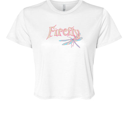 Liebe Skateboards Firefly Women’s Flowy Cropped T-Shirt