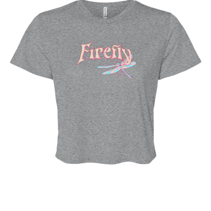 Liebe Skateboards Firefly Women’s Flowy Cropped T-Shirt