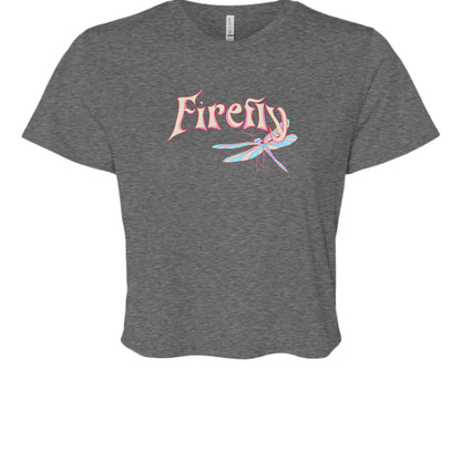 Liebe Skateboards Firefly Women’s Flowy Cropped T-Shirt