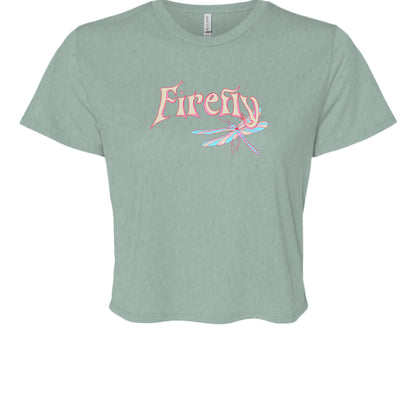 Liebe Skateboards Firefly Women’s Flowy Cropped T-Shirt