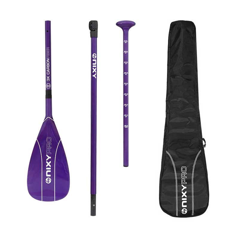 NIXY 3 - Piece Adjustable 100% 3K Color Carbon Fiber SUP Pro Paddle - Angler's Pro Tackle & Outdoors