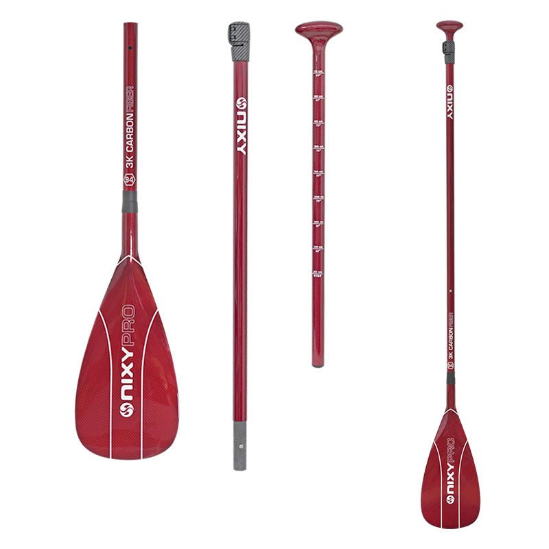 NIXY 3 - Piece Adjustable 100% 3K Color Carbon Fiber SUP Pro Paddle - Angler's Pro Tackle & Outdoors