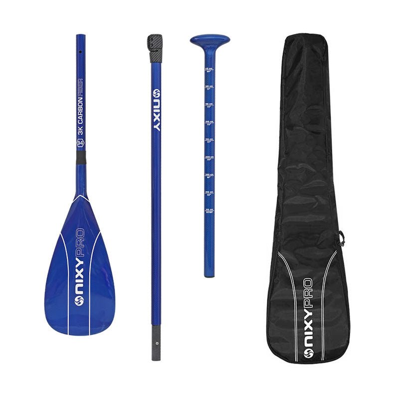 NIXY 3 - Piece Adjustable 100% 3K Color Carbon Fiber SUP Pro Paddle - Angler's Pro Tackle & Outdoors