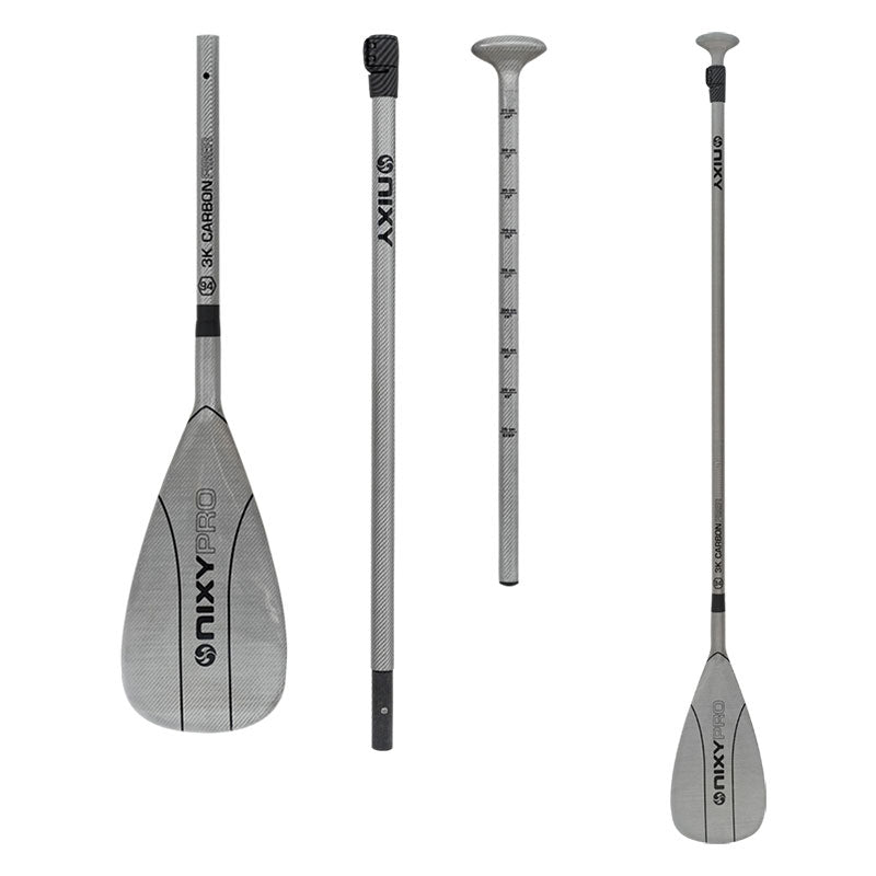 NIXY 3 - Piece Adjustable 100% 3K Color Carbon Fiber SUP Pro Paddle - Angler's Pro Tackle & Outdoors