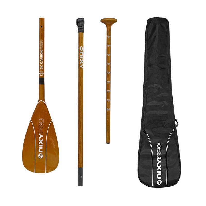 NIXY 3 - Piece Adjustable 100% 3K Color Carbon Fiber SUP Pro Paddle - Angler's Pro Tackle & Outdoors