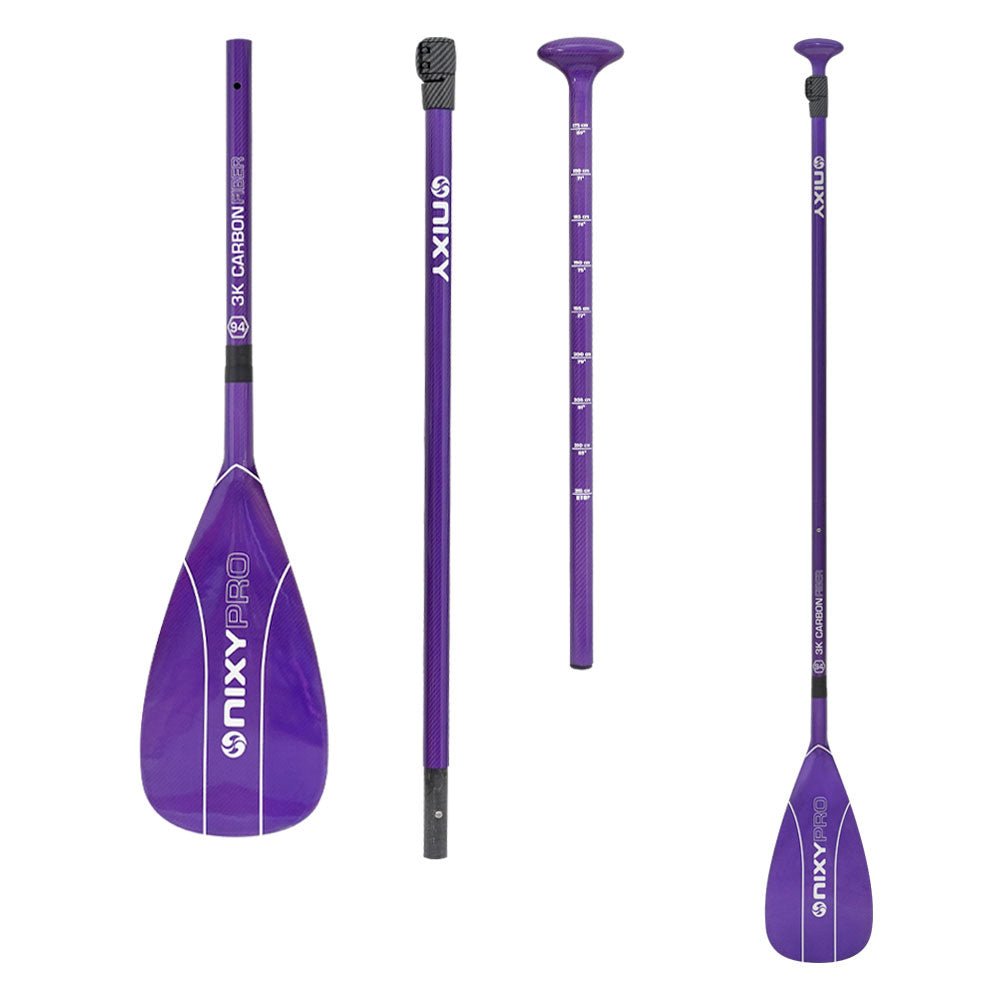 NIXY 3 - Piece Adjustable 100% 3K Color Carbon Fiber SUP Pro Paddle - Angler's Pro Tackle & Outdoors
