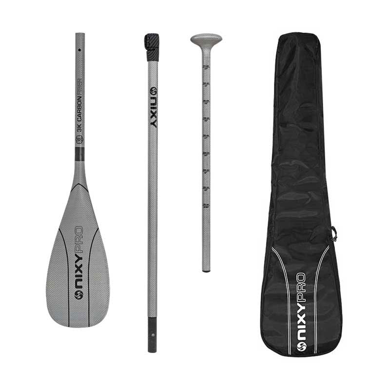 NIXY 3 - Piece Adjustable 100% 3K Color Carbon Fiber SUP Pro Paddle - Angler's Pro Tackle & Outdoors