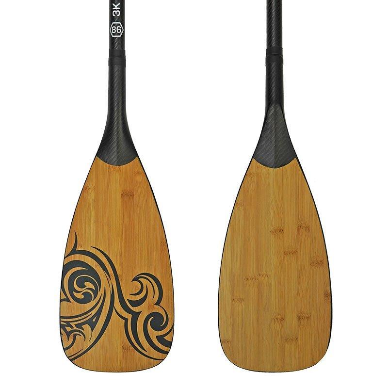 NIXY 3 - Piece Adjustable 100% Carbon Fiber SUP Pro Paddle with Bamboo - Angler's Pro Tackle & Outdoors