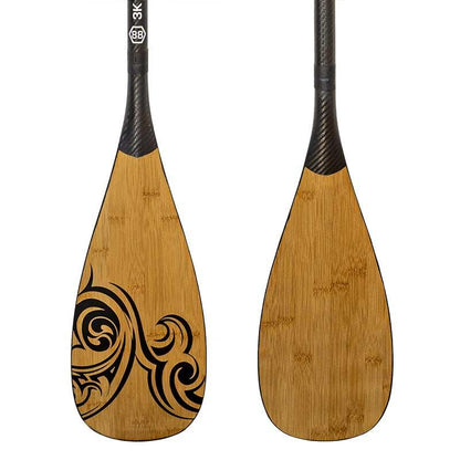 NIXY 3 - Piece Adjustable 100% Carbon Fiber SUP Pro Paddle with Bamboo - Angler's Pro Tackle & Outdoors