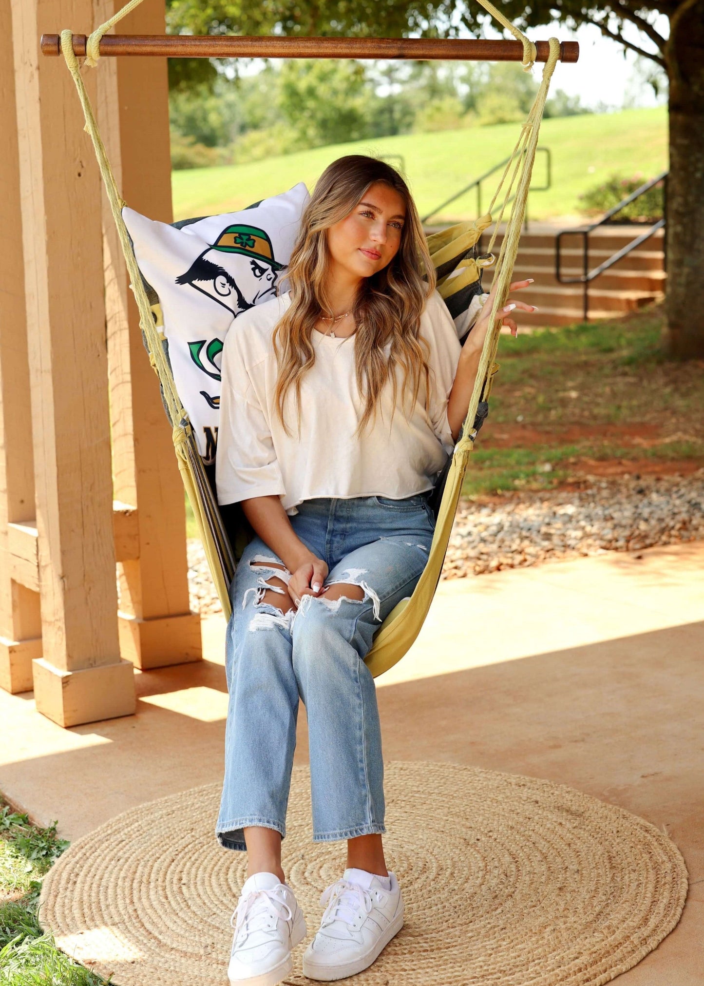 Campus Hammocks Notre Dame Fighting Irish Mascot Hammock Chair Swing