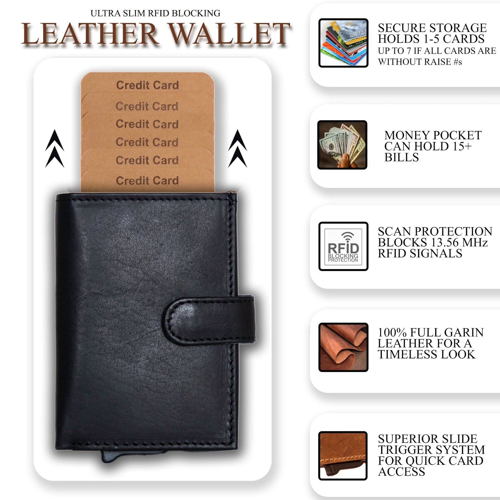 Nova RFID Compact Leather Wallet by Lady Conceal - Angler's Pro Tackle & Outdoors