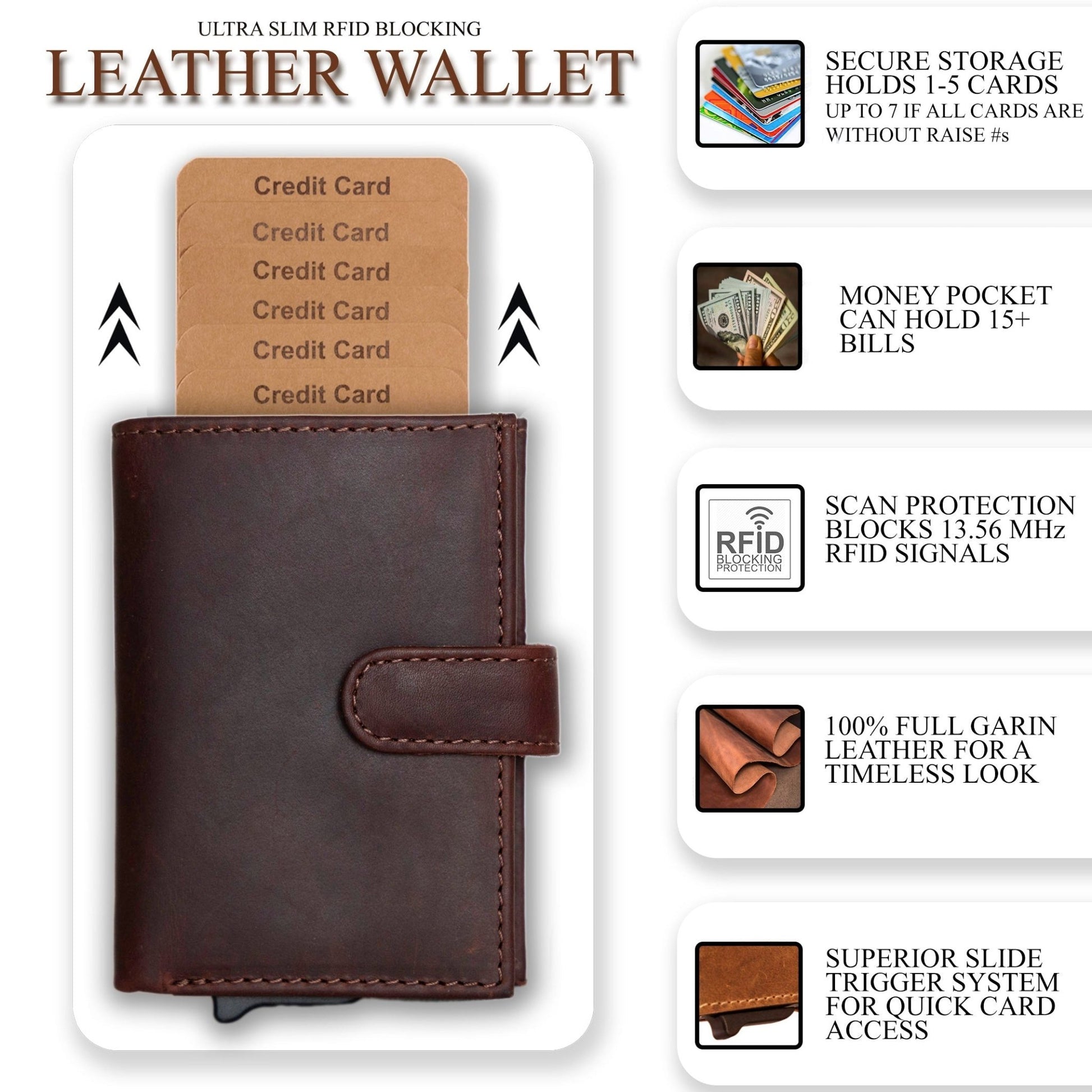 Nova RFID Compact Leather Wallet by Lady Conceal - Angler's Pro Tackle & Outdoors