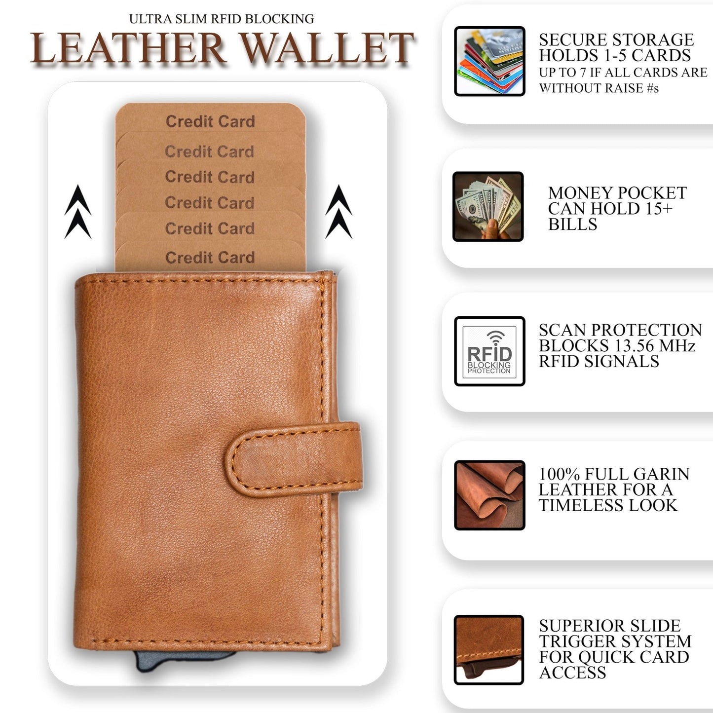 Nova RFID Compact Leather Wallet by Lady Conceal - Angler's Pro Tackle & Outdoors