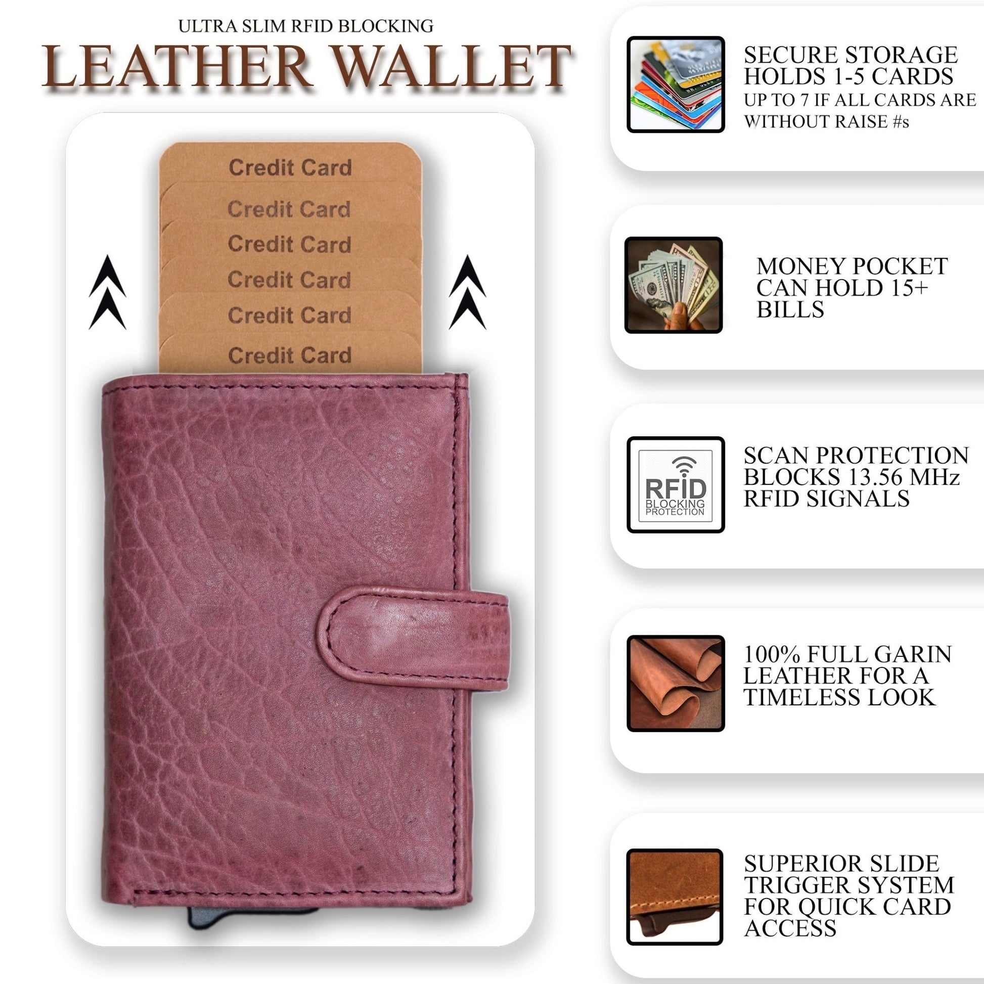 Nova RFID Compact Leather Wallet by Lady Conceal - Angler's Pro Tackle & Outdoors