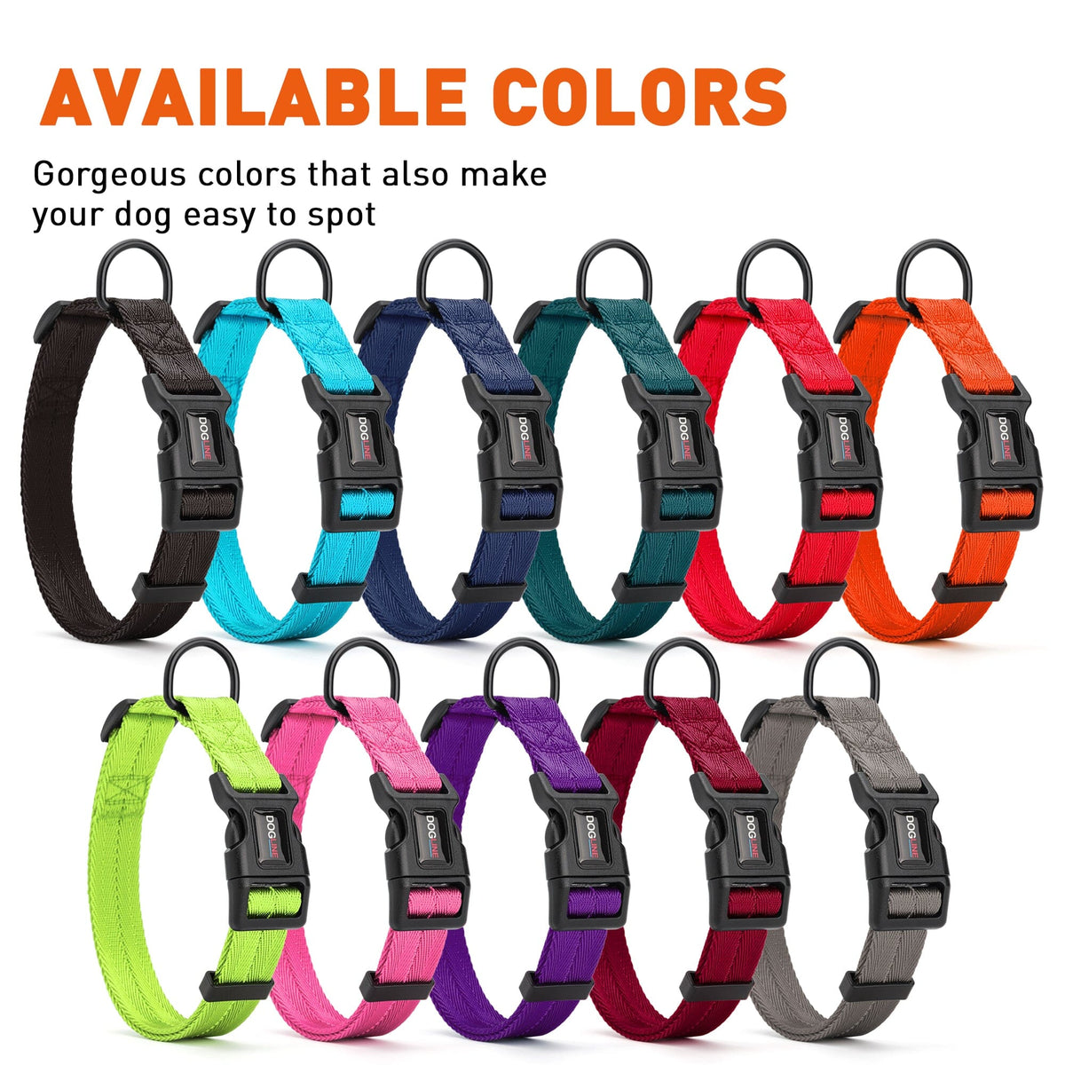 Dogline Nylon Flat Collar