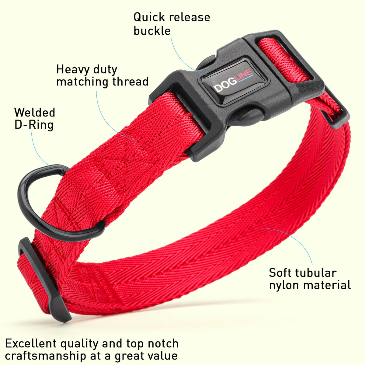Dogline Nylon Flat Collar