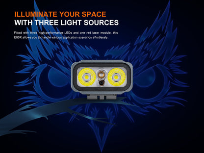 Fenix E06R Keychain Light with White, UV, and Red Laser Lights