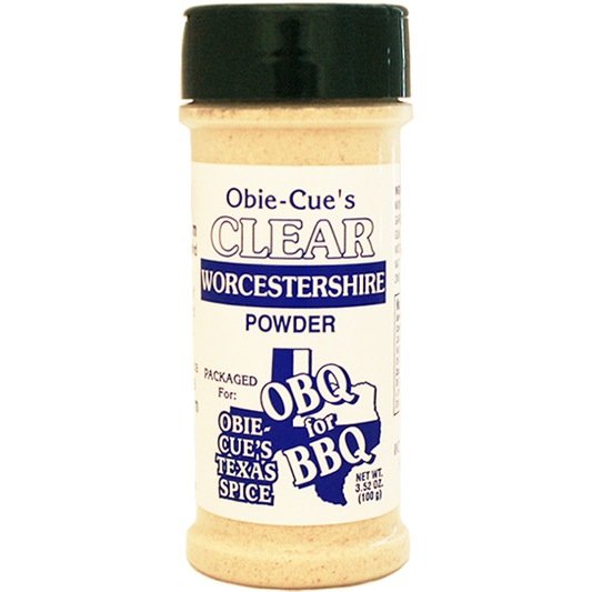 Obie-Cue's Clear Worcestershire Powder 3.52 oz.