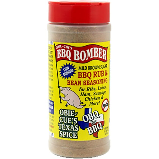 Obie - Cue's BBQ Bomber Mild Brown Sugar BBQ Rub & Bean Seasoning 11.25 oz. - Angler's Pro Tackle & Outdoors