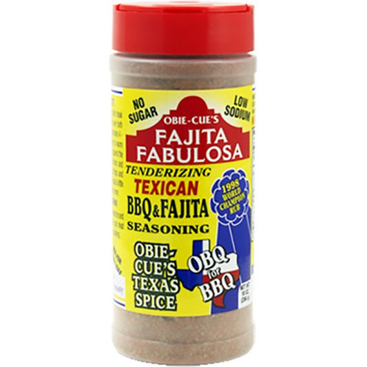 Obie - Cue's Fajita Fabulosa Texican BBQ & Fajita Seasoning 10 oz. - Angler's Pro Tackle & Outdoors