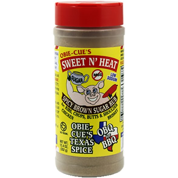 Obie - Cue's Sweet N' Heat Spicy Brown Sugar Rub 12.4 oz. - Angler's Pro Tackle & Outdoors